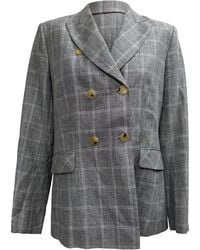 Sandro - Sandro Iveline Check-Print Double-Breasted Blazer - Lyst