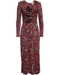 FARM Rio - Long Sleeve Knot Midi Dress, Chelsea Garden - Lyst