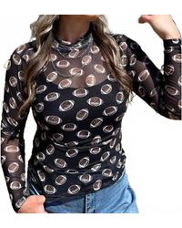 Sterling Kreek - Mesh Cheetah Football Long Sleeve Top - Lyst