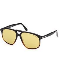 Tom Ford - Aviator Full Rim, With A Shiny Frame And Smoke Lens - Lyst