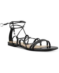 SCHUTZ SHOES - Lunah Flat Leather Lace Up Gladiator Sandals - Lyst