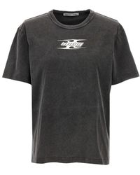 T By Alexander Wang - Embossed Logo Cotton T-Shirt - Lyst