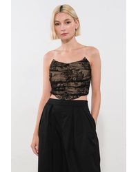TRUEDAMES - Be The Exception Lace Crop Top - Lyst
