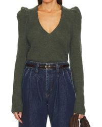 Nation Ltd - Lara Puff Shoulder V-Neck Pullover - Lyst