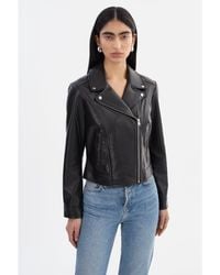 Lamarque - Klea Recycled Leather Biker Jacket - Lyst