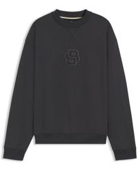 BOSS - Cotton-Terry Sweatshirt With Double B Monogram - Lyst