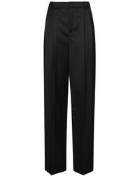 Elisabetta Franchi - Tailored High-Waist Trousers With Wide Legs - Lyst