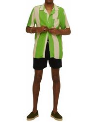 Oas - Stripe Viscose Button Up Shirt - Lyst