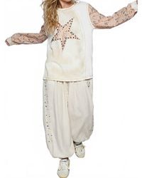 Pol - Stella Star-Stitch Knit Top - Lyst