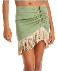 Just BEE Queen - Valencia Fringe Ruched Mini Skirt - Lyst