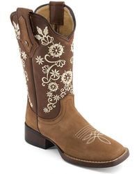 Forastero - Authentic Leather Flowers Embroidery Western Boots 93659 - Lyst