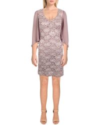 Connected Apparel - Petites Lace Knee Cocktail And Party Dress - Lyst