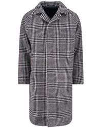 Tagliatore - Classic Houndstooth Pattern Jacket With Structured Collar And Matching Belt - Lyst
