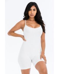 TRUEDAMES - Ribbed Bodycon Romper - Lyst