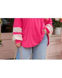 White Birch - Crochet Lace Long Sleeve Top - Lyst