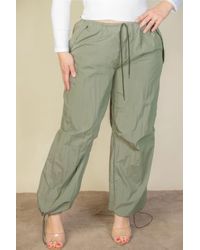 Fashnzfab - Plus Size Drawstring Waist Parachute Pants - Lyst