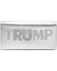 Fashnzfab - Trump Bling Studded Pointed Metallic Clutch Bag Evening Crossbody Bag - Lyst