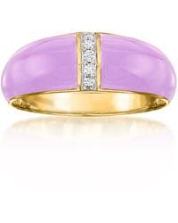 Ross-Simons - Pastel Enamel Dome Ring With Diamonds - Lyst
