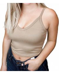 Phierce Fashions - Basic Padded Cropped Tank Top - Lyst