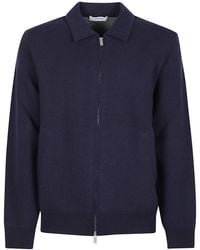 Lardini - Minimalist Wool-Blend Zip-Up Bomber Jacket - Lyst