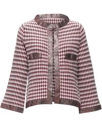 Chanel - Pink 100% Cashmere Tweed Crystal Trim Swing Cardigan Jacket - Lyst