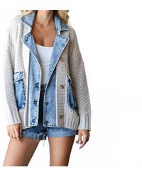Veveret - Knit Body Layerd Jacket - Lyst