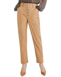 Veronica Beard - Ayra Faux Leather Flat Front Straight Leg Pants - Lyst