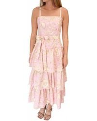 TCEC - Aria Floral Tiered Ruffle Midi Dress - Lyst