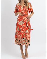Dress Forum - Waikiki Wrapped Satin Midi Dress - Lyst