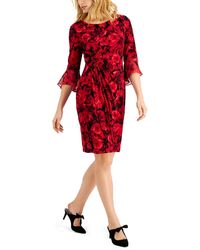 Connected Apparel - Petites Wedding Guest Floral Print Fit & Flare Dress - Lyst