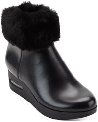 DKNY - Nadra K3279020 Boots Leather Wedge Heel Bootie Lion165 - Lyst