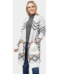 TRUEDAMES - Aztec Patterned Sweater Cardigan - Lyst