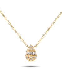 Non-Branded - Lb Exclusive 14k Yellow 0.10ct Diamond Pear Necklace Nk01582-y - Lyst