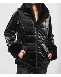 Joseph Ribkoff - Reversible Faux Fur Quilted Puffer Coat - Lyst