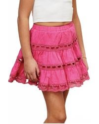 Theme - Kids Sofia Heart Bow Lace Mini Skirt - Lyst