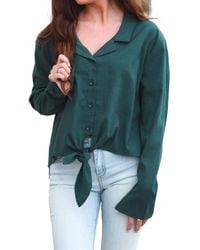 Line & Dot - Long Sleeve Tie Blouse - Lyst