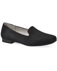 White Mountain - Bessey Laceless Faux Suede Loafers - Lyst