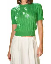 525 America - Arden Pointelle Puff Sleeve Pullover - Lyst