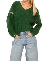 Central Park West - Billie Whipstich V Neck Sweater - Lyst