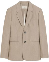 Ami Paris - Rear-Slit Blazer With Notched Lapels - Lyst