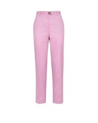 Ferragamo - Cotton Trouser Pants - Lyst