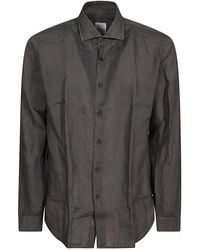 Xacus - Linen Long-Sleeve Shirt With Classic Collar And Button-Down Front - Lyst