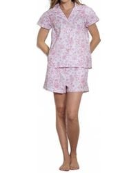The Sleep Code - Printed Floral Cotton Short Pj Set - Lyst