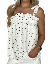 And The Why - Daisy Polka Dot Print Ruffle Tank Top - Lyst