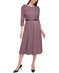 Calvin Klein - Geometric Polyester Wear To Work Dress - Lyst