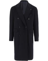 Tagliatore - Dark Tailored Double-Breasted Virgin Wool Coat - Lyst