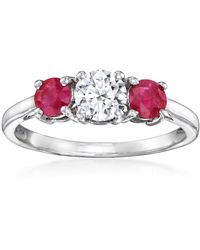Ross-Simons - Lab-grown Diamond Ring With . Rubies - Lyst