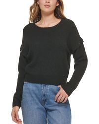 DKNY - Drop Shoulder Crewneck Pullover Sweater - Lyst