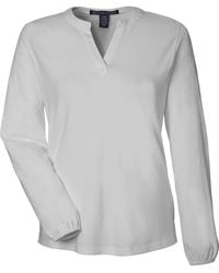 Devon & Jones - Raleigh Half-Placket Knit Top - Lyst