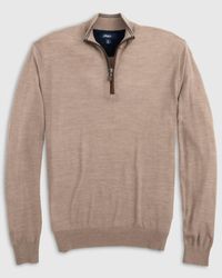 Johnnie-o - Baron Half Zip Wool Blend Sweater - Lyst